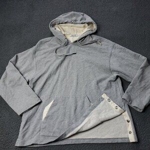 Alexander Wang Sample Snap Button Hoodie Gray Mens S Small